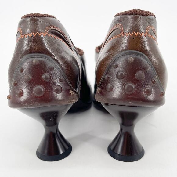 Miu Miu Rare Vintage FW 1999 Brown Leather Bubble Sole Sneaker Heel IT 36 - Picture 7 of 12